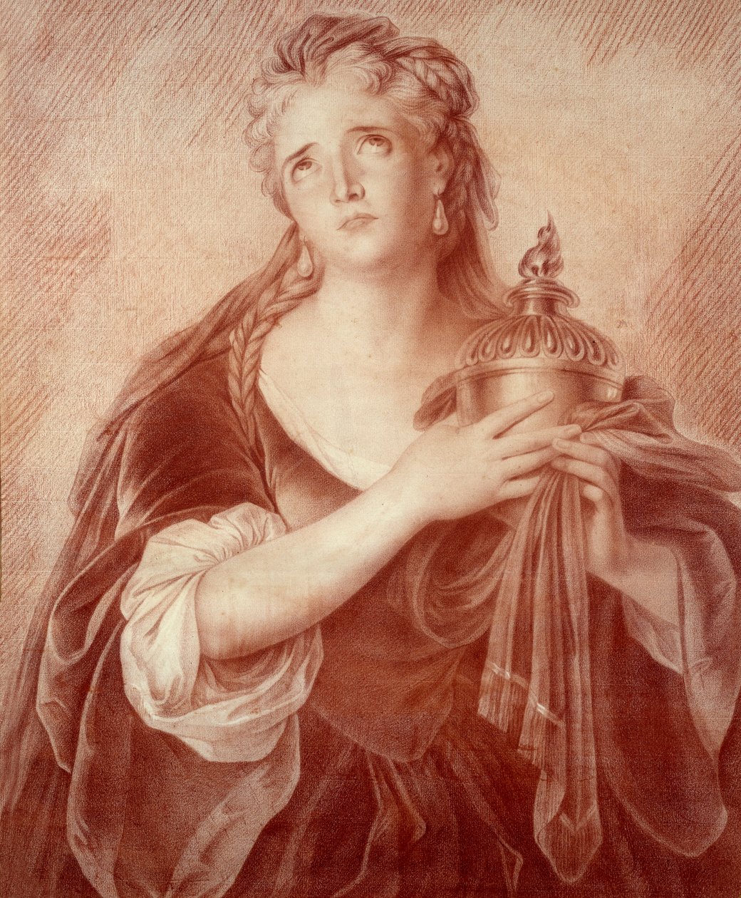 Retrato de Adrienne Lecouvreur (1692-1730), artista dramática francesa de French School
