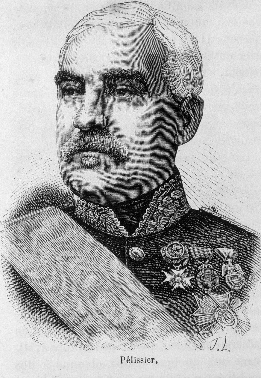Retrato de Aimable Jean Jacques Pelissier, Duque de Malakoff (1794-1864), militar francés y mariscal de Francia - en 