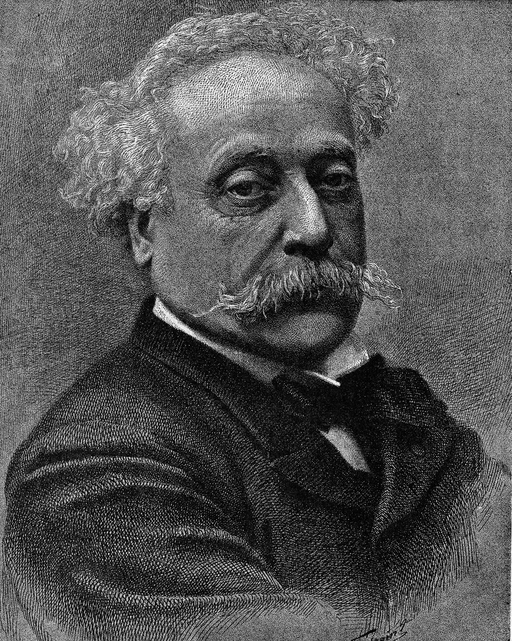 Retrato de Alexandre Dumas Jr. (1824-1895), escritor francés. Grabado en “La gazette du dimanche” del 5 de diciembre de 1895. de French School