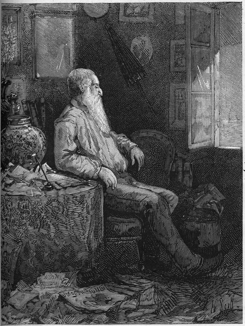 Retrato de Alphonse Karr (1808-1898), novelista y dramaturgo francés. Grabado en 