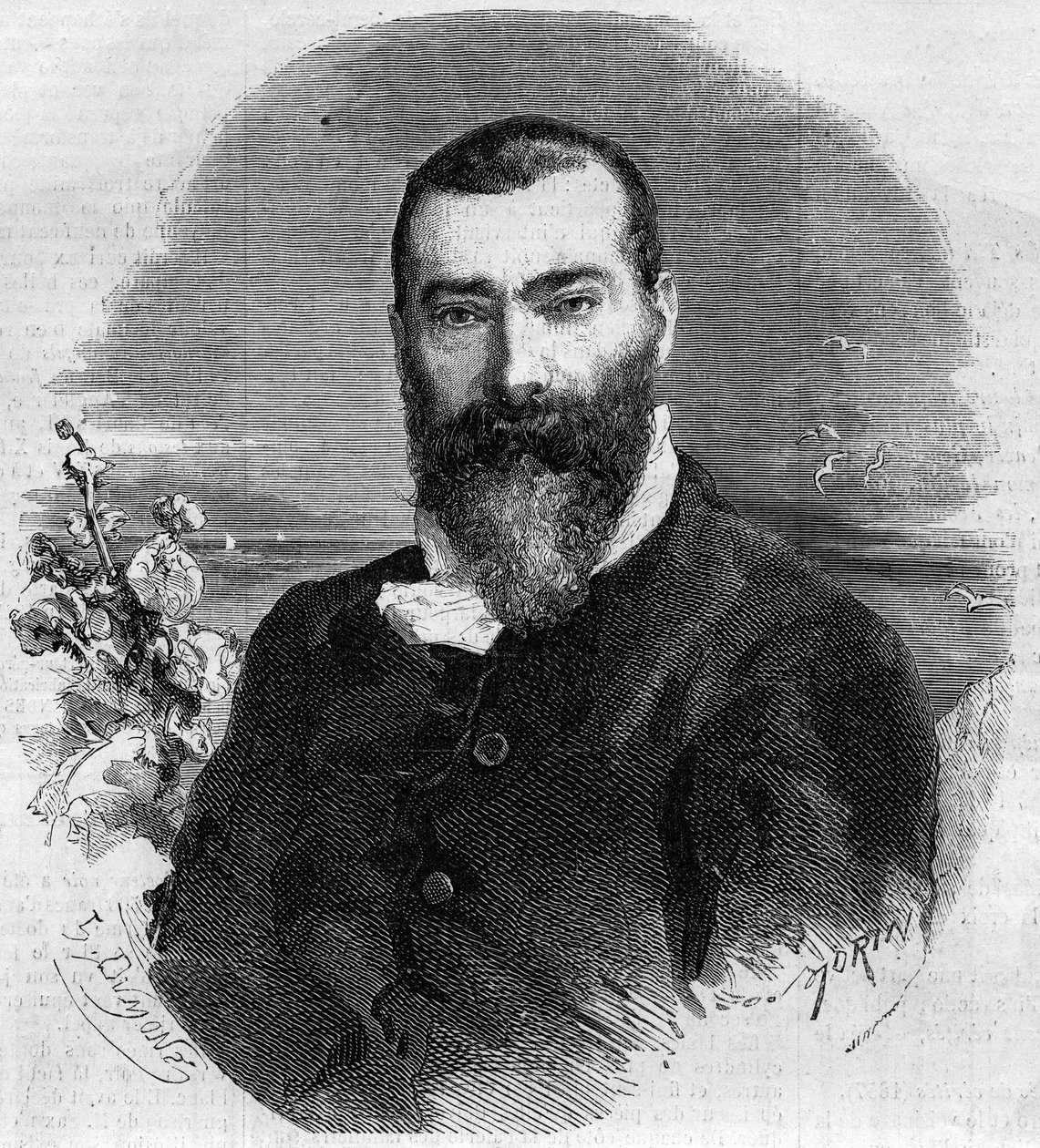 Retrato de Alphonse Karr (1808-1898), novelista y dramaturgo francés. Grabado en “Le Monde Illustré” n°145 del 21 de enero de 1860. de French School