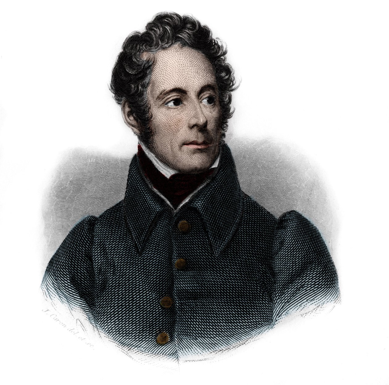 Retrato de Alphonse de Lamartine (1791-1869), escritor, poeta y político francés. en 