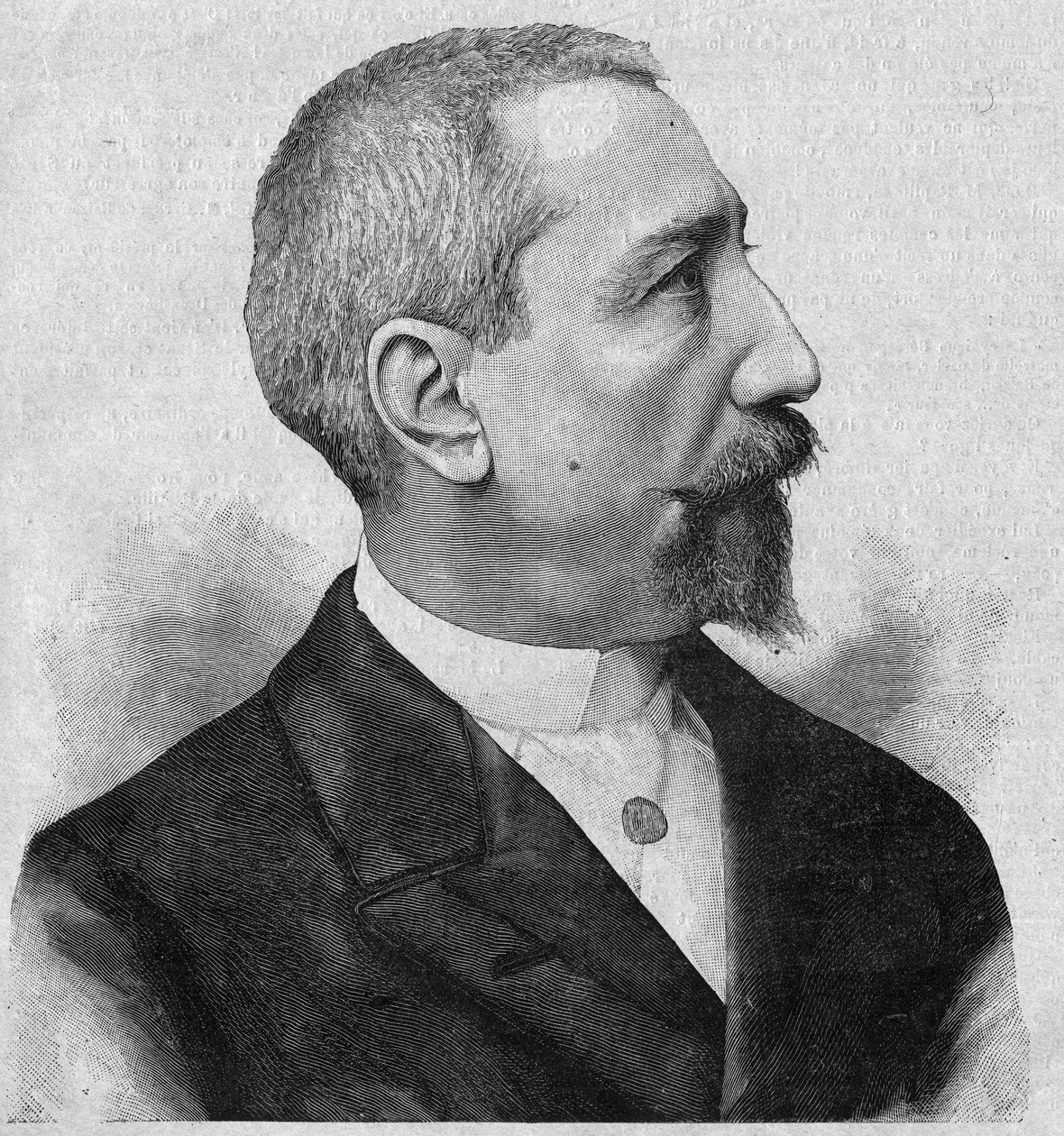 Retrato de Anatole France (1844-1924), novelista y poeta francés, miembro de la Academia Francesa. Grabado en “La gazette du dimanche” del 6 de febrero de French School