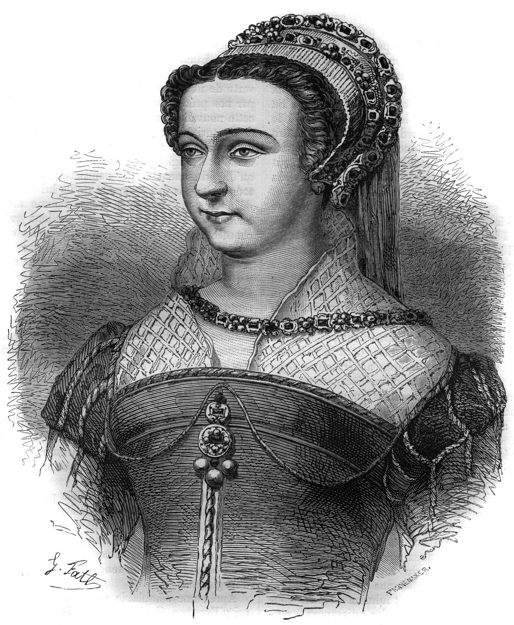 Retrato de Anne Oston, hereje, amante del Papa Sixto V (Felice Peretti conocido como Sixto V o Sisto V) de French School