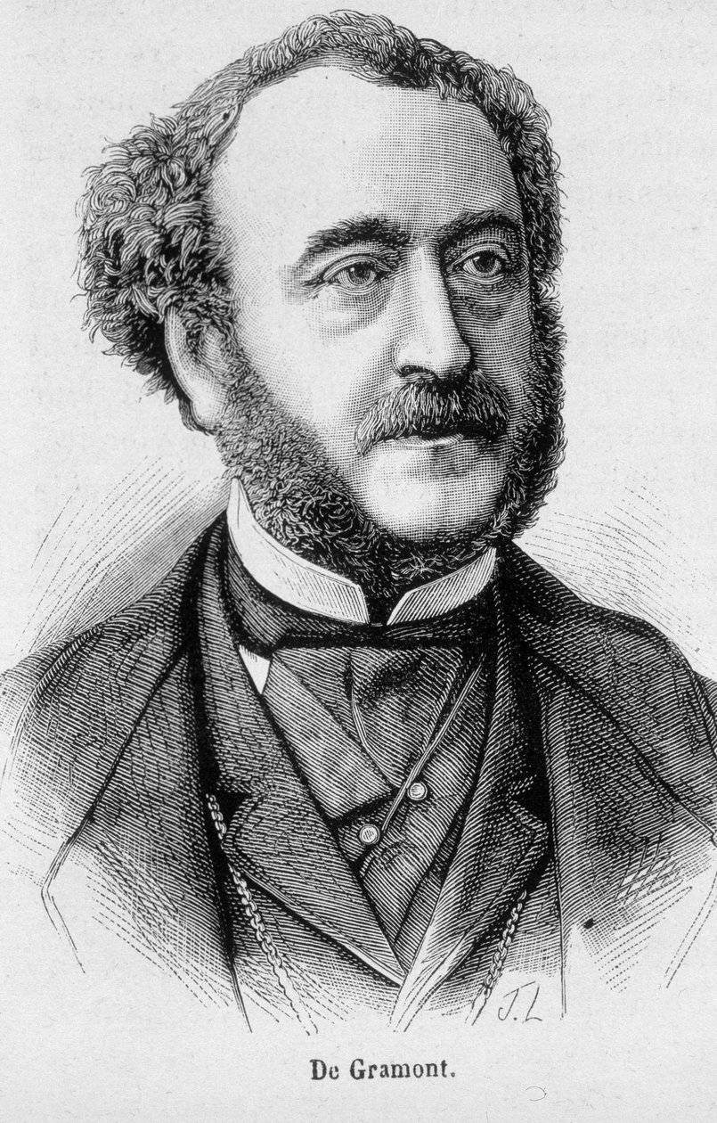 Retrato de Antoine Agenor, Duque De Gramont, diplomático y político francés (1819 - 1880) - en “L