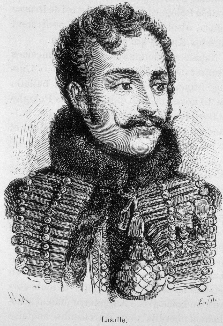 Retrato de Antoine Charles Louis, Conde de Lasalle, General francés (1777 - 1809), muerto en la Batalla de Wagram - en “L