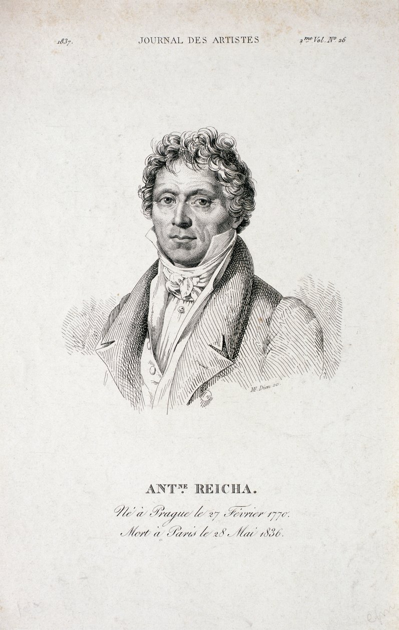 Retrato de Antoine Reicha (1770-1836) del Journal des Artistes de French School