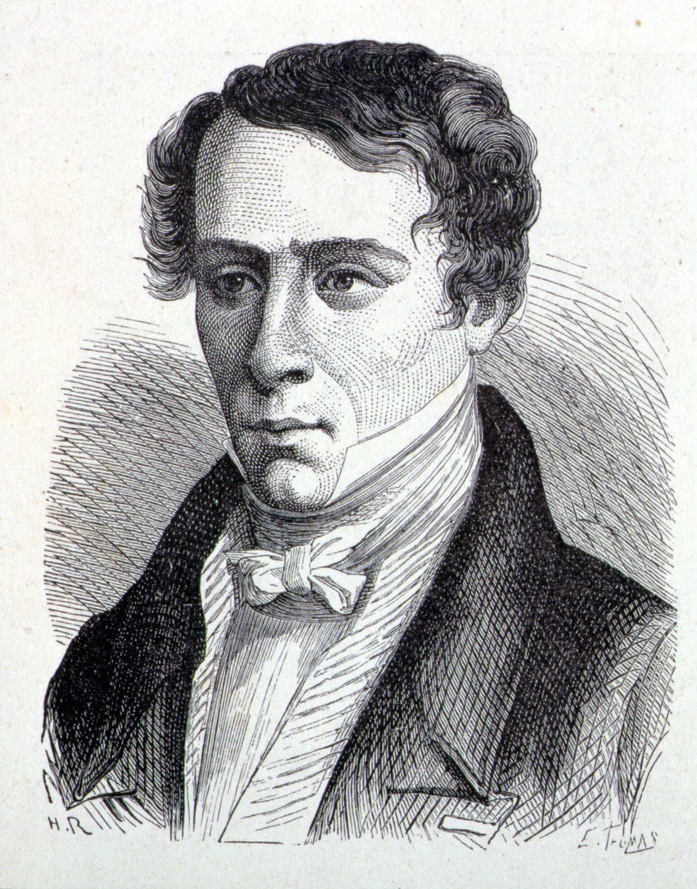 Retrato de Augustin Fresnel (1788-1827), físico francés - en 