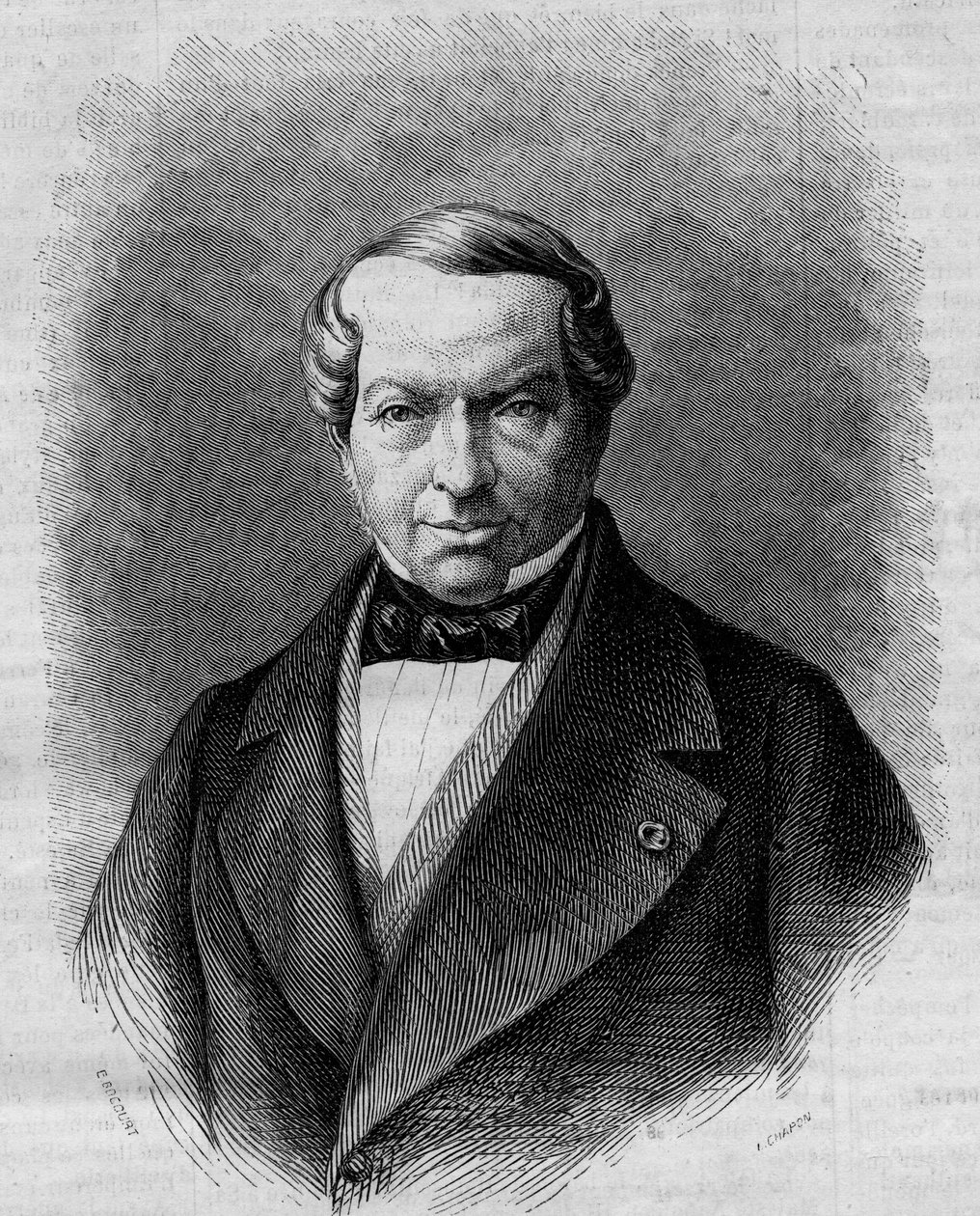 Retrato del barón James de Rothschild (1792-1868), banquero alemán. Grabado en "Le Monde Illustré" n°298 del 27 de diciembre de 1862. de French School