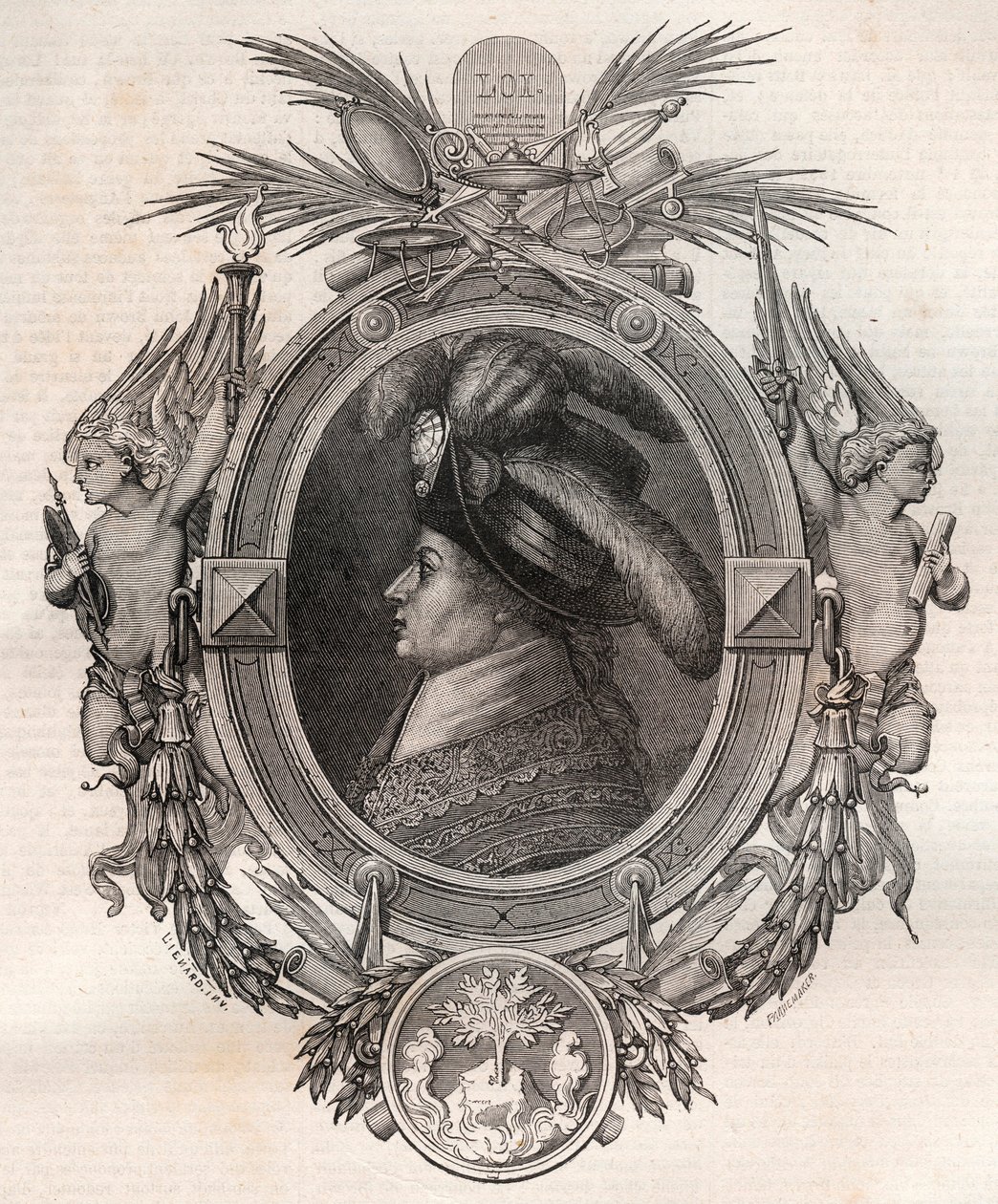 Retrato de Barthélemy François Marie (Marqués) (1747-1830) - grabado en “Nouvelle Nationale Encyclopédie” por Maurice La Charest - 1870 de French School