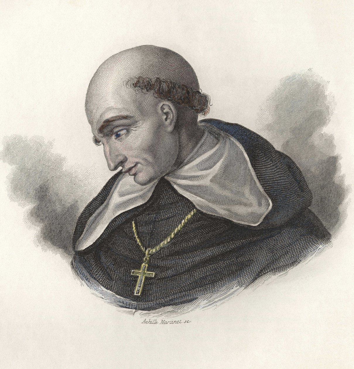 Retrato de Bartolomé de Las Casas (1472-1566), hermano dominico español y eveque de Chiapas. en "Retratos de hombres útiles" de French School