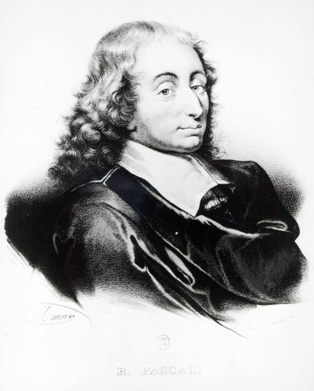Retrato de Blaise Pascal (1623-62) grabado por François Séraphin Delpech (1778-1825) de French School