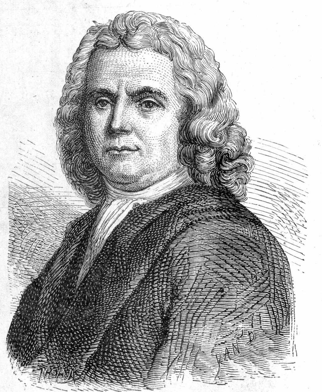 Retrato de Hermann Boerhaave (1668 - 1738), médico y químico holandés (partidario del iatromecanismo) - en 
