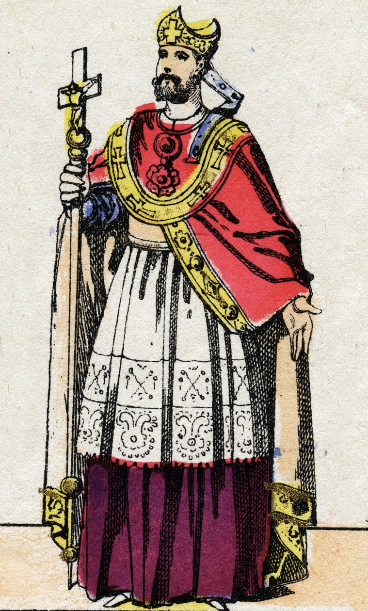Retrato de Bonifacio (v.675-754), arzobispo de Maguncia que evangelizó Alemania y reorganizó el clero franco. de French School