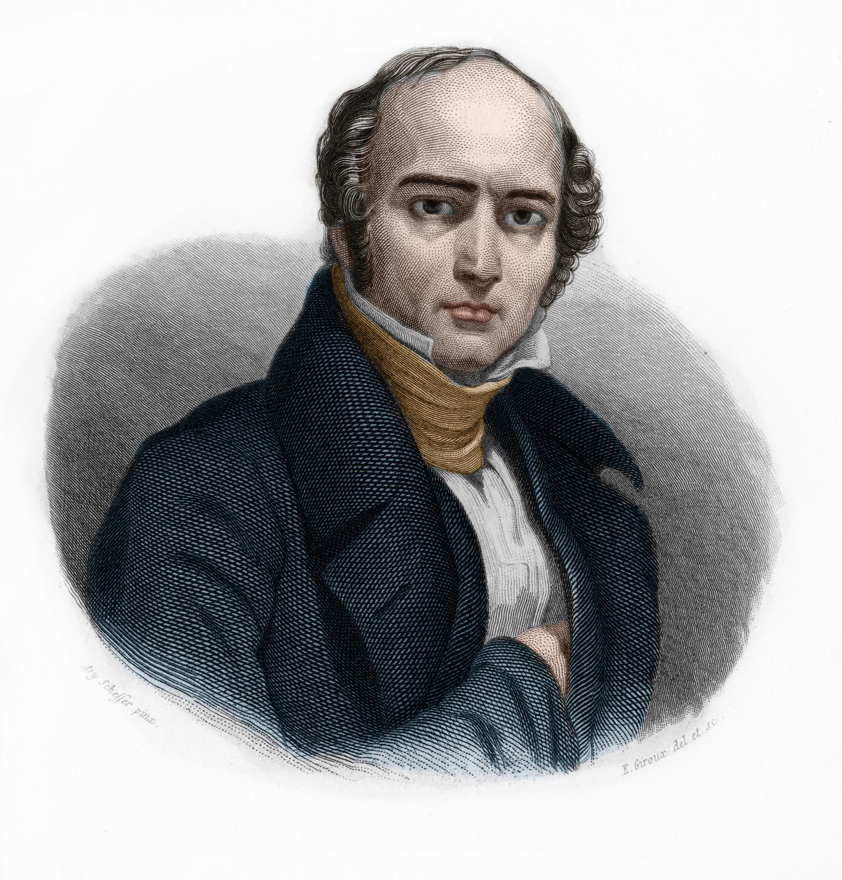 Retrato de Camille Hyacinthe Odilon Barrot (1791-1873), político francés. En "LIBRE DES SPEAKERS" de Louis de Cormenin Timon. 1842. Colección privada. de French School
