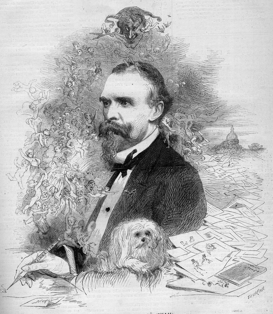 Retrato de Cham (Amédée Comte de Noé) de French School