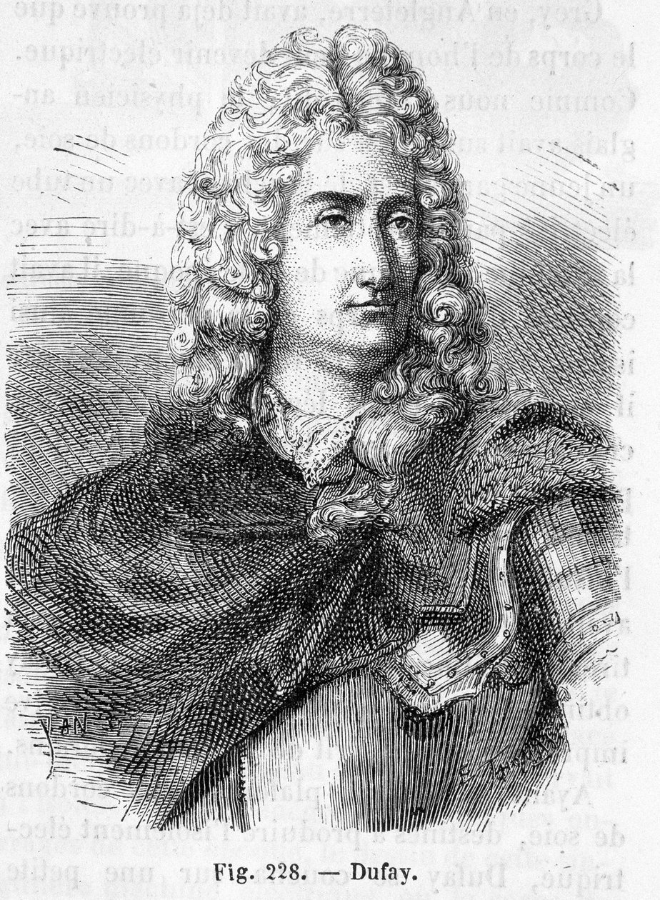Retrato de Charles François Du Fay (Dufay?) (1698 - 1739), químico y físico francés - en “Historia de Francia” por Henri Martin de French School