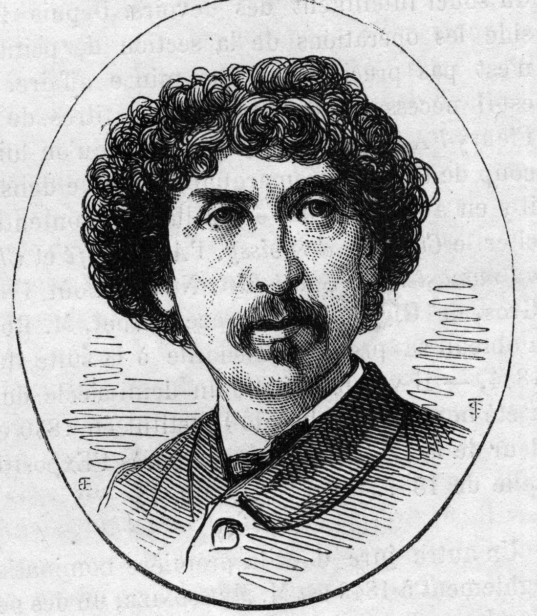 Retrato de Charles Garnier, arquitecto francés. Grabado en 