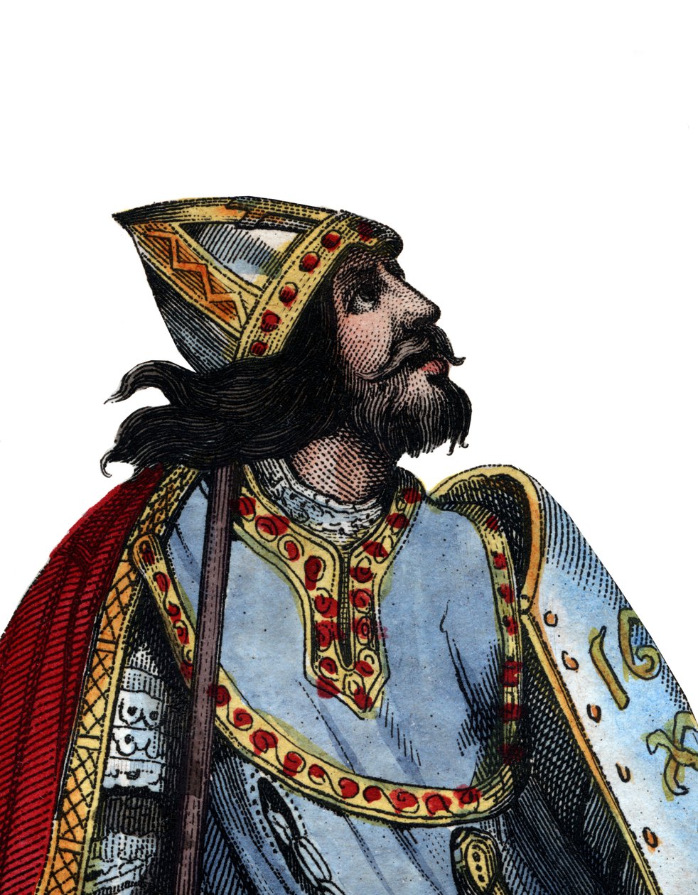 Retrato de Carlos Martel (688-741), líder militar y político franco de French School