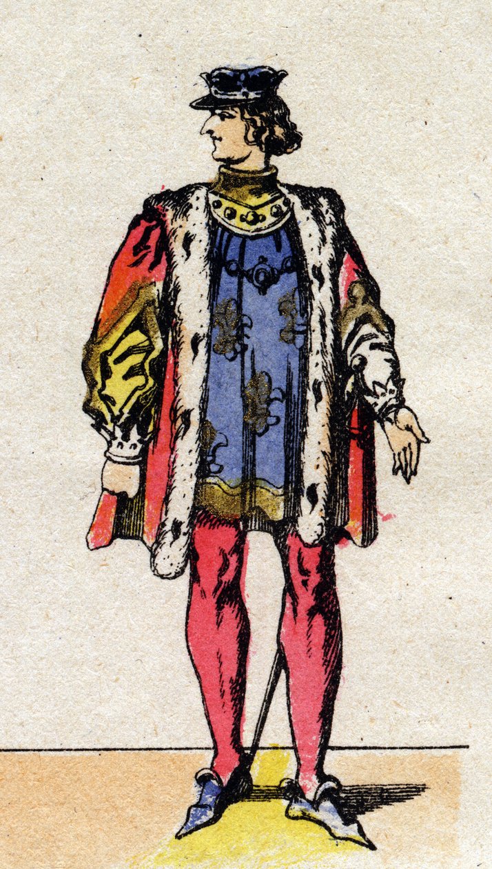 Retrato de Carlos VI de Francia, conocido como Carlos el Bueno Amado (1368-1422) (dinastía de los Capetos). de French School