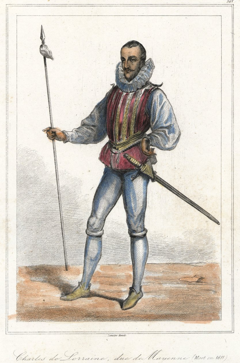 Retrato de Charles de Lorraine, Duque de Mayenne (1554 - 1611), Príncipe francés. Después de Henri, Duque de Guise, fue jefe de la Liga (1589). de French School