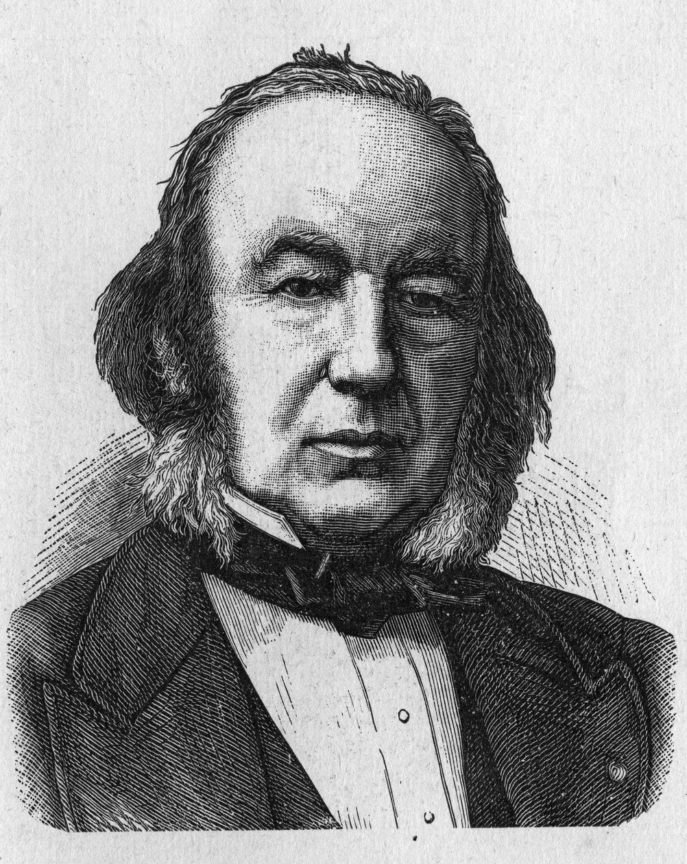 Retrato de Claude Bernard (1813 - 1878), fisiólogo francés - en "Album de la Ciencia; científicos ilustres; Grandes descubrimientos" 1896 de French School