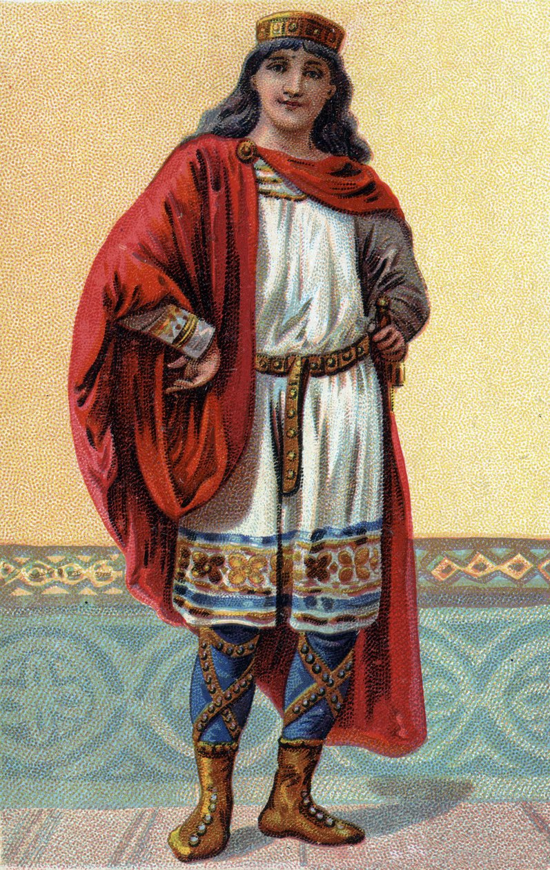 Retrato de Clodoveo II, rey de los francos (c.633-657). de French School