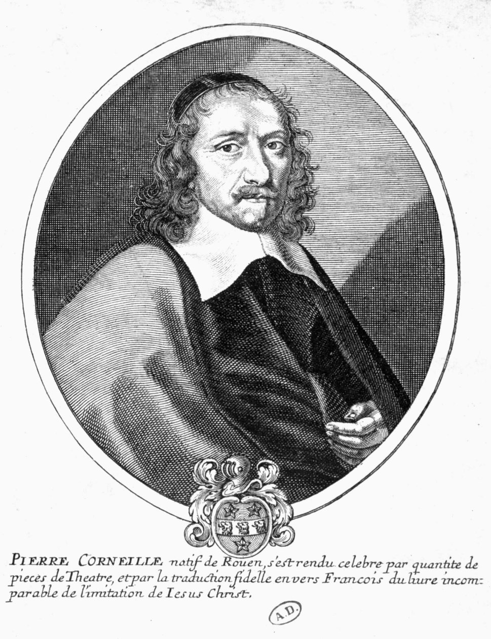 Retrato de Corneille. Grabado del siglo XIX de French School