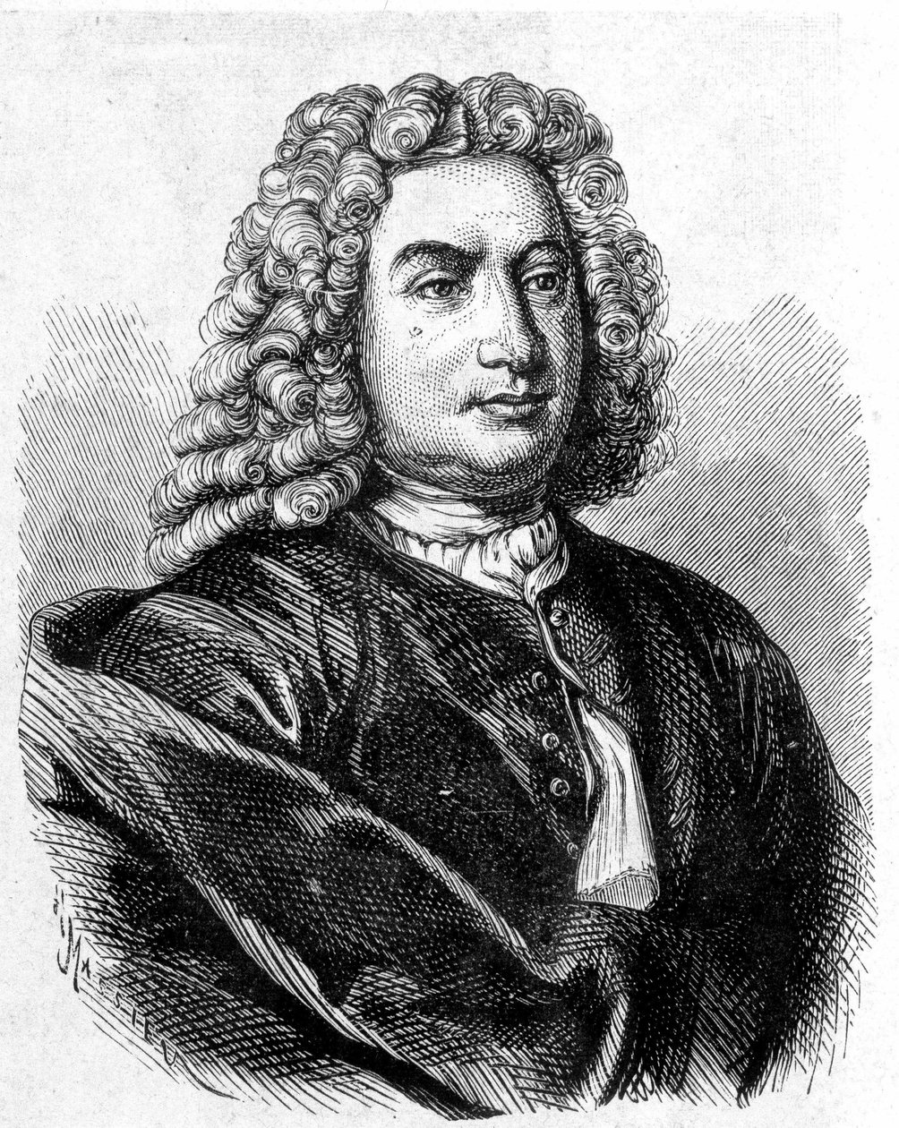 Retrato de Daniel Bernoulli (1700 - 1782), matemático y físico suizo - en "Álbum de la Ciencia; científicos ilustres; Grandes descubrimientos" 1896 de French School