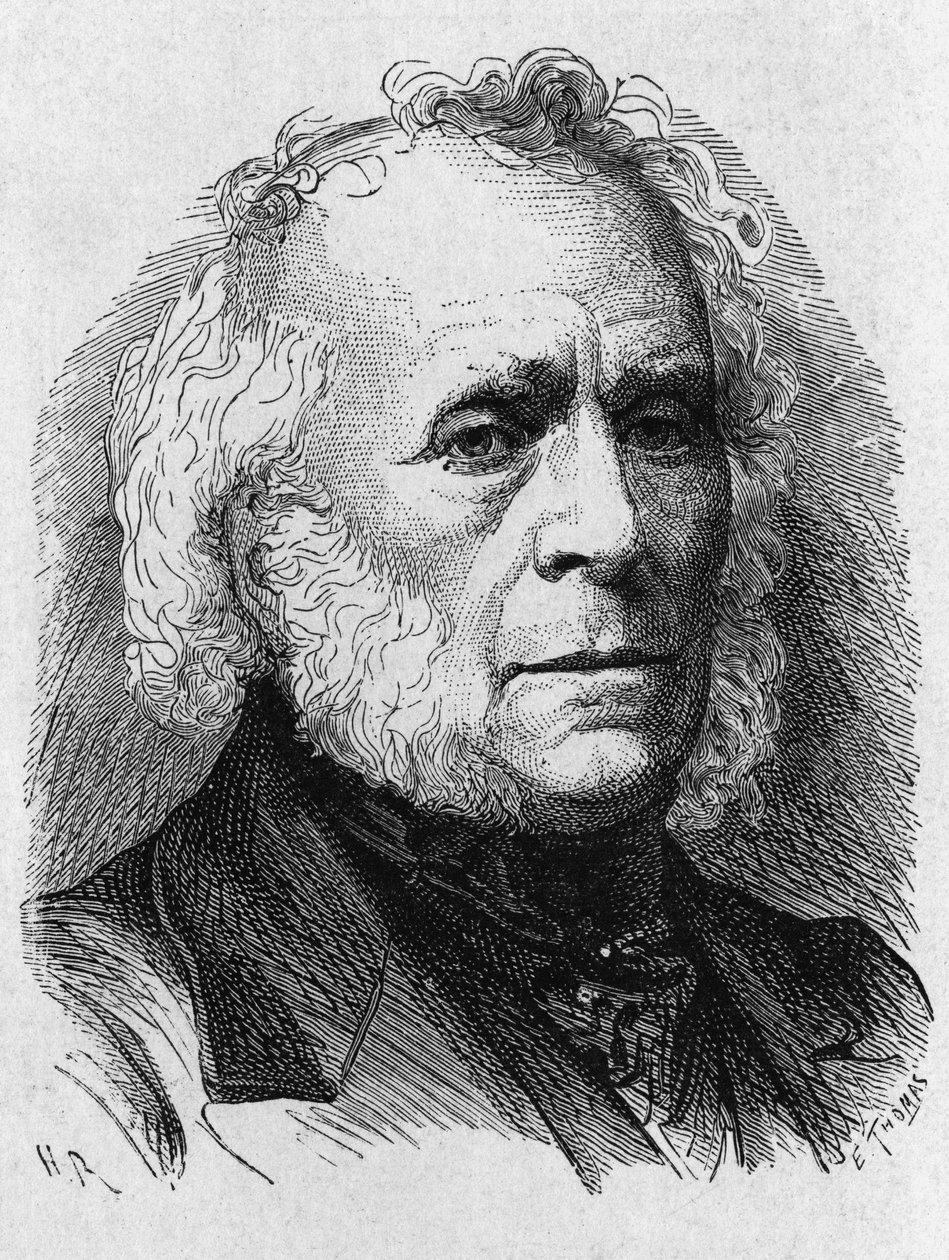Retrato de David Brewster (1781 - 1868) - en “Album de la Ciencia; eruditos ilustres; Grandes descubrimientos” 1896. de French School