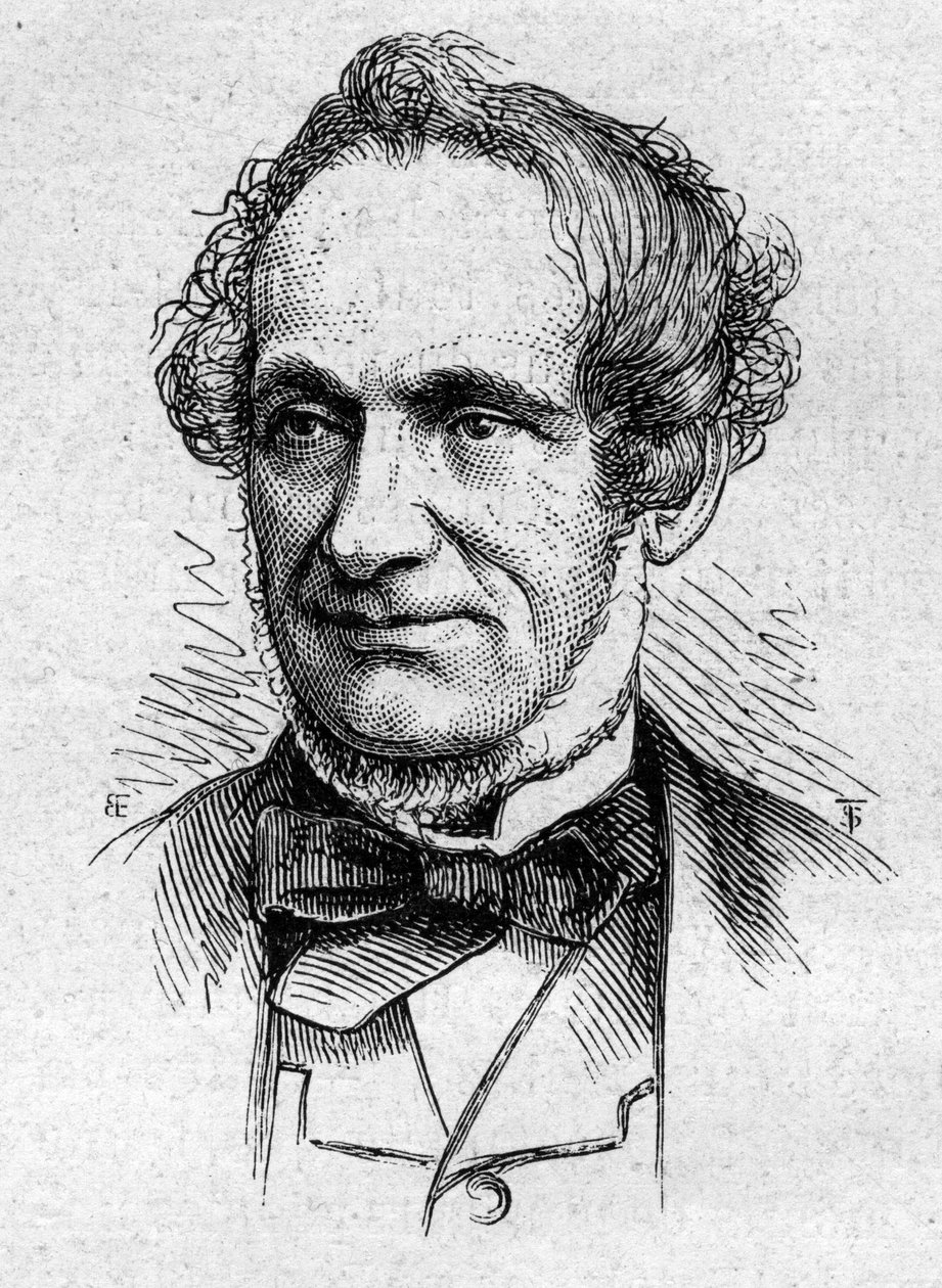 Retrato de Desire Nisard (1806-1888), ensayista y académico francés. Grabado en 