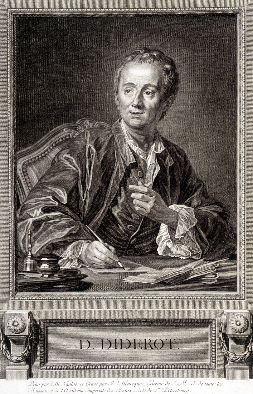 Retrato de Diderot de la Enciclopedia de Diderot y Alembert de French School