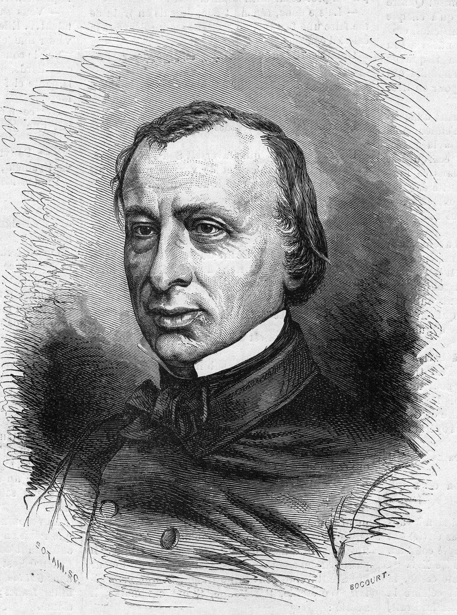 Retrato de Édouard Lefèvre de Laboulaye (1811-1883), abogado y político francés. Grabado en 