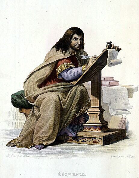 Retrato de Eginhard (Einhard, Einhart, Einard, 775-840), cronista franco de French School
