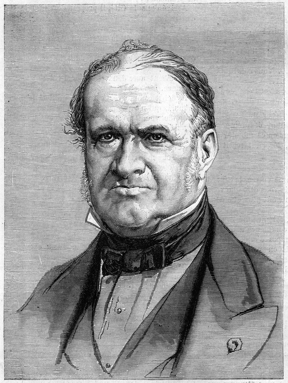 Retrato de Elie de Beaumont (1798-1874), geólogo francés. Grabado en "Le Monde Illustré" n°912 del 3 de octubre de French School