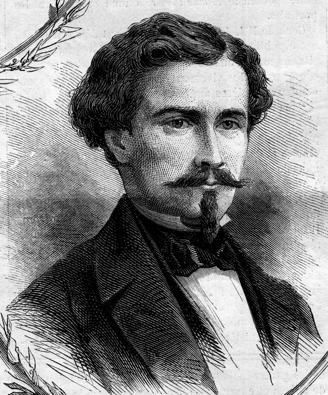 Retrato de Emile Keller (1828-1909), político francés. Grabado en “Le Monde Illustré” n°262 de 19 de abril de 1862 de French School