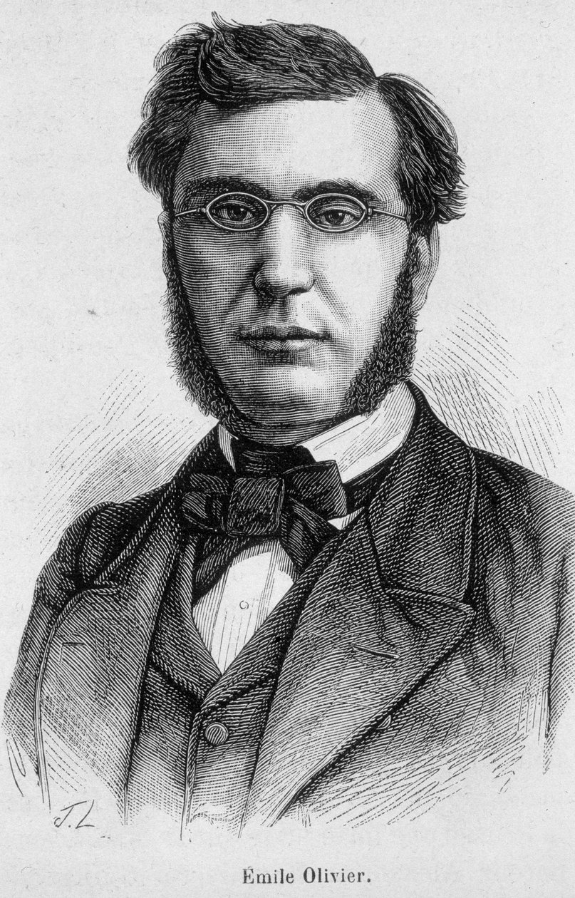 Retrato de Emile Ollivier (o Olivier), político francés (1825 -1913) - en “L