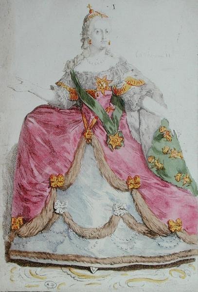 Retrato de la Emperatriz Catalina II (1729-96) la Grande de Rusia, finales del siglo XVIII de French School