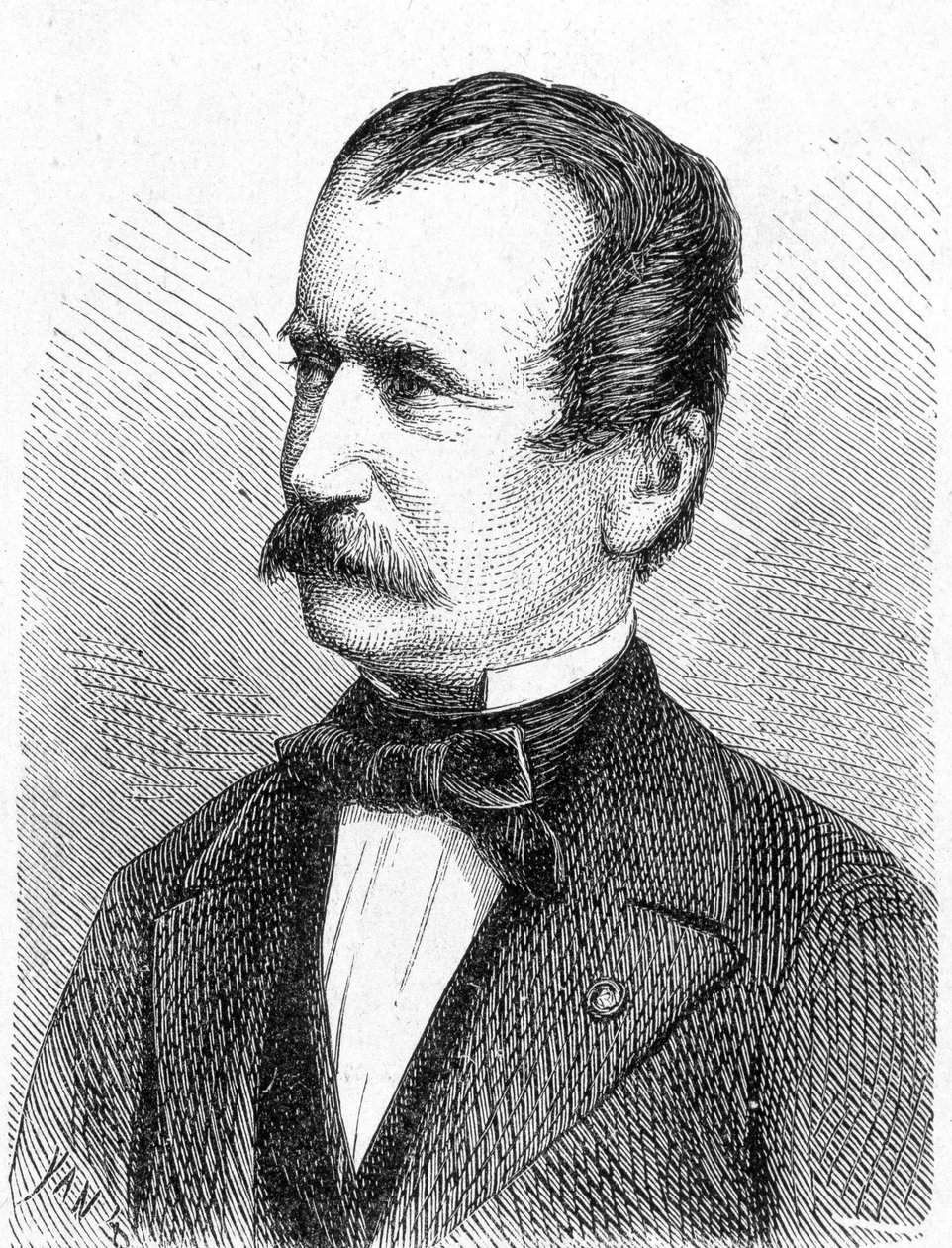Retrato de Engerth, ingeniero austriaco - en "Álbum de Ciencia; científicos ilustres; Grandes descubrimientos" 1896 de French School