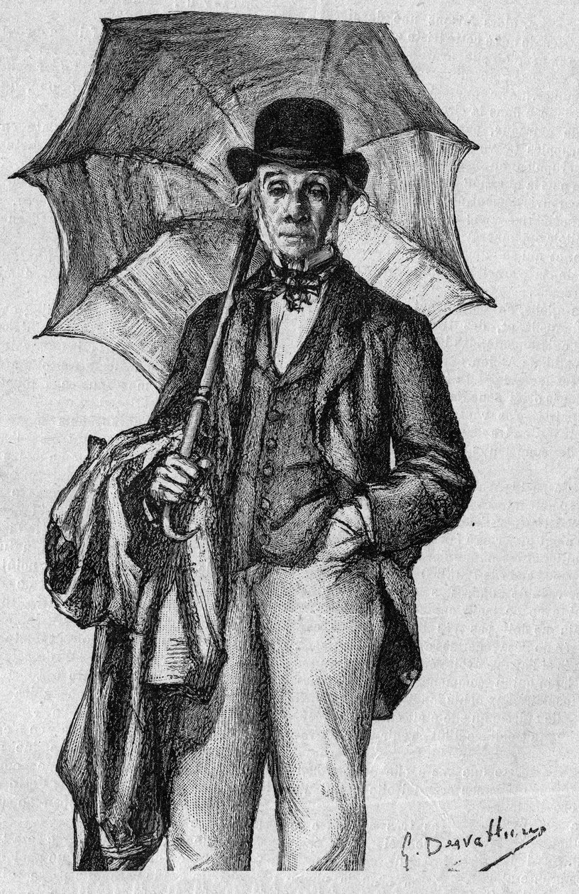 Retrato de Ernest Legouvé (1807-1903), poeta, novelista y dramaturgo francés, miembro de la Academia Francesa. Grabado en “La gazette du dimanche” del 9 de enero de French School