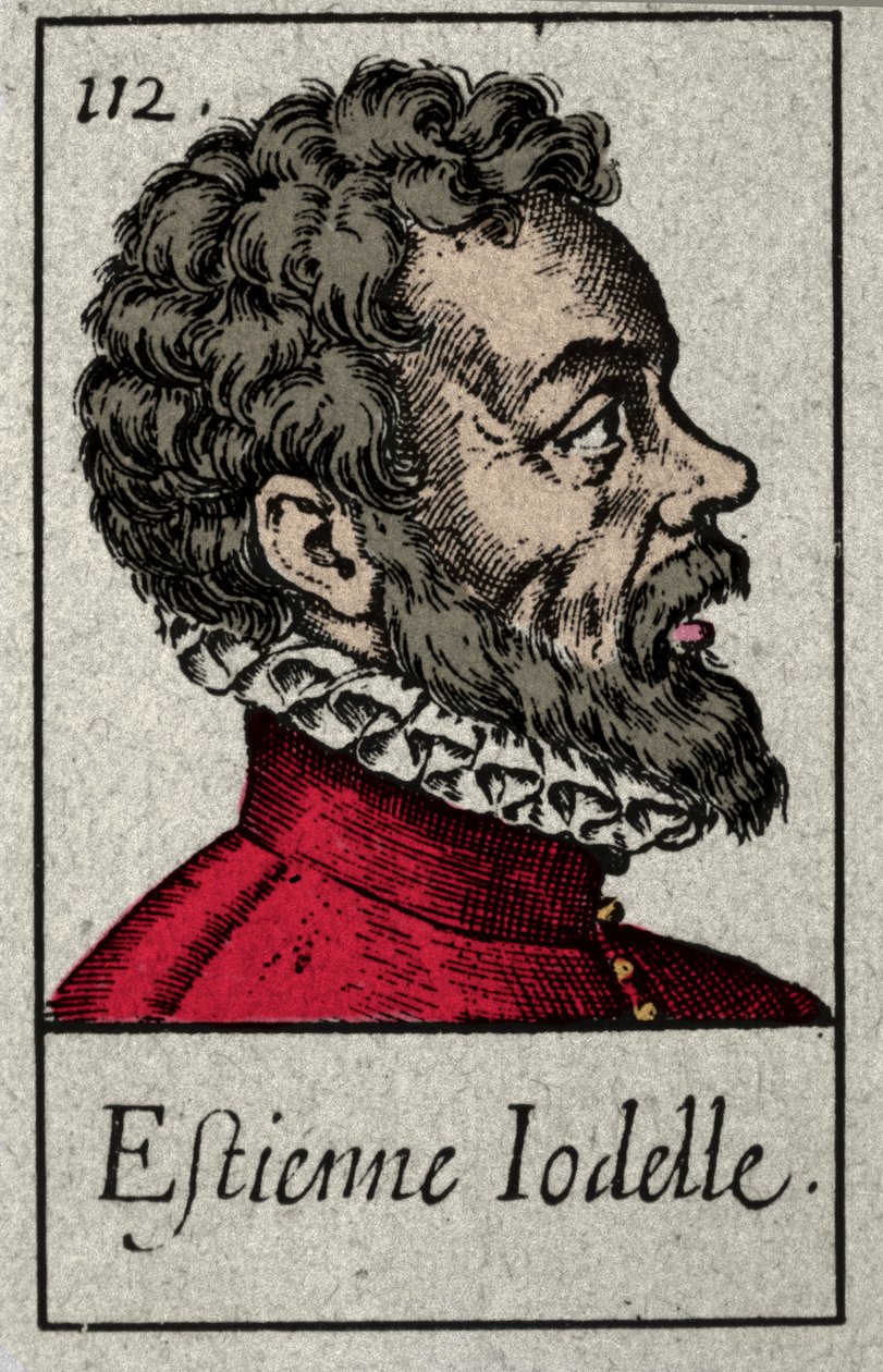 Retrato de Etienne Jodelle (1532-1573), poeta francés miembro del movimiento Pleiade. Grabado del siglo XIX de French School