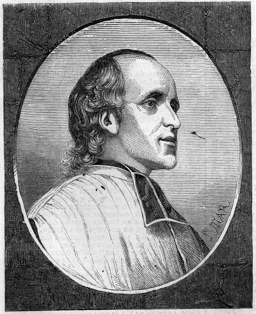 Retrato del Padre Delacroix de Ravignan (1795-1858), jesuita francés. Grabado en “Le Monde Illustré” n°47 del 6 de marzo de 1858. de French School