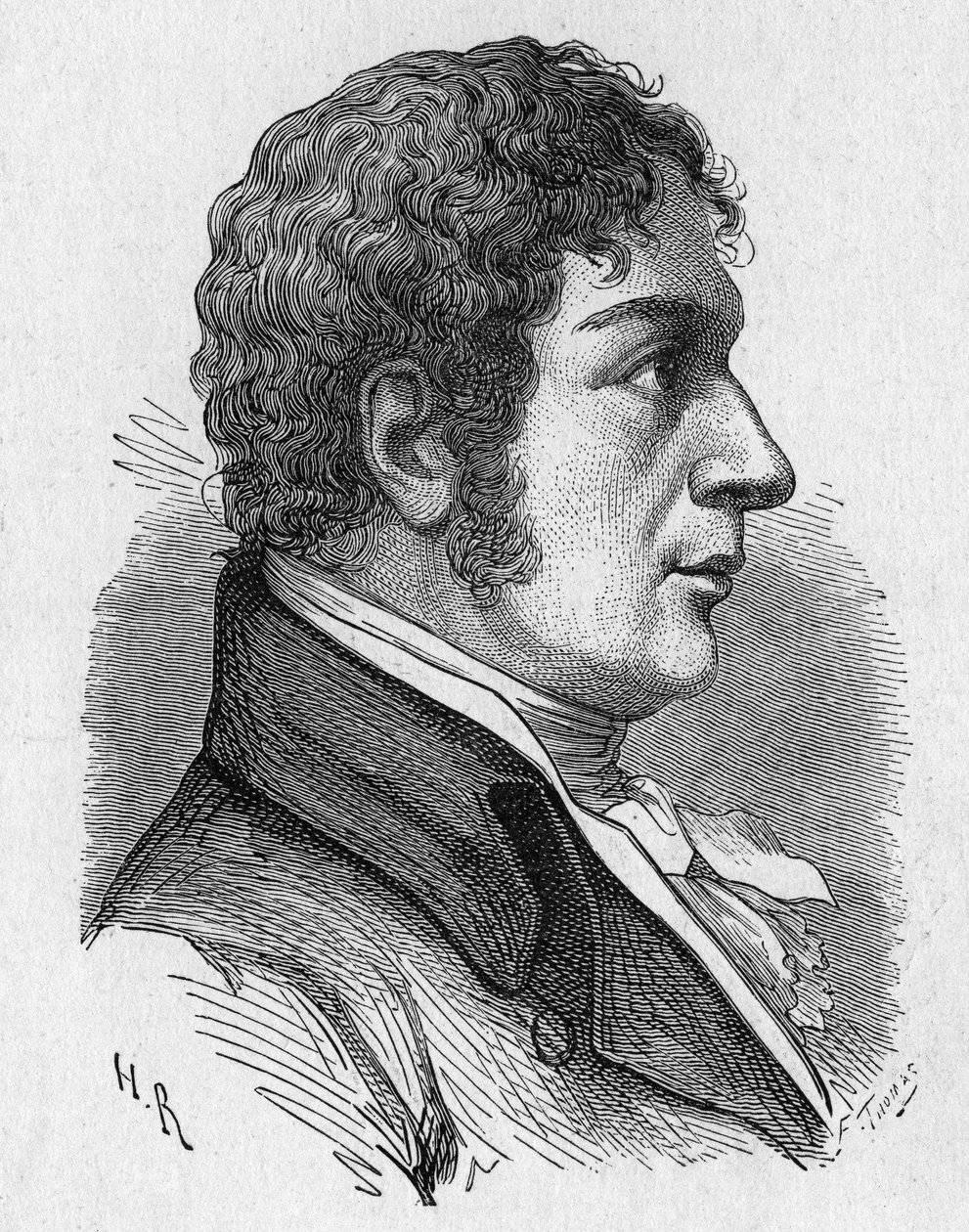 Retrato de Francois (Francesco) Zambeccari (1756-1812), aeronauta francés - en "Álbum de Ciencia; ilustres eruditos; Grandes descubrimientos" 1896 de French School