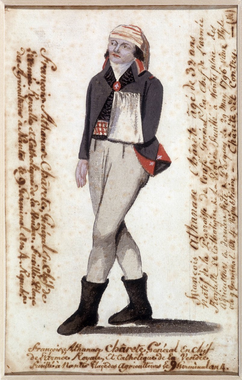 Retrato de François Athanase de Charette de la Contrie (1763-1796), con el brazo en cabestrillo, líder realista de la Vendée - Musée Dobrée, Nantes de French School