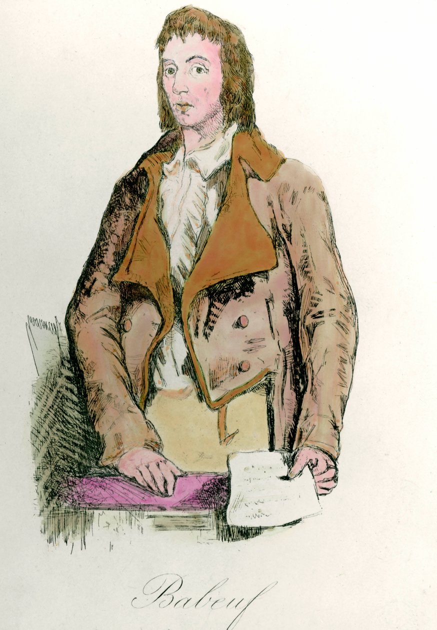 Retrato de François Babeuf llamado Gracchus (1760 - 1797) revolucionario. Grabado de French School