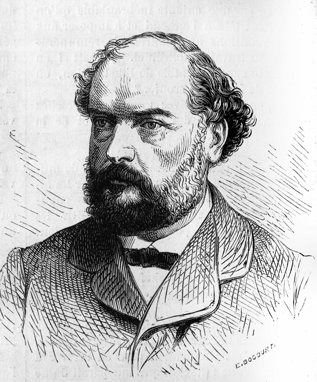Retrato de François Désiré Bancel (1822-1871), político francés. Grabado en “Le Monde Illustré” n°634 del 5 de junio de French School