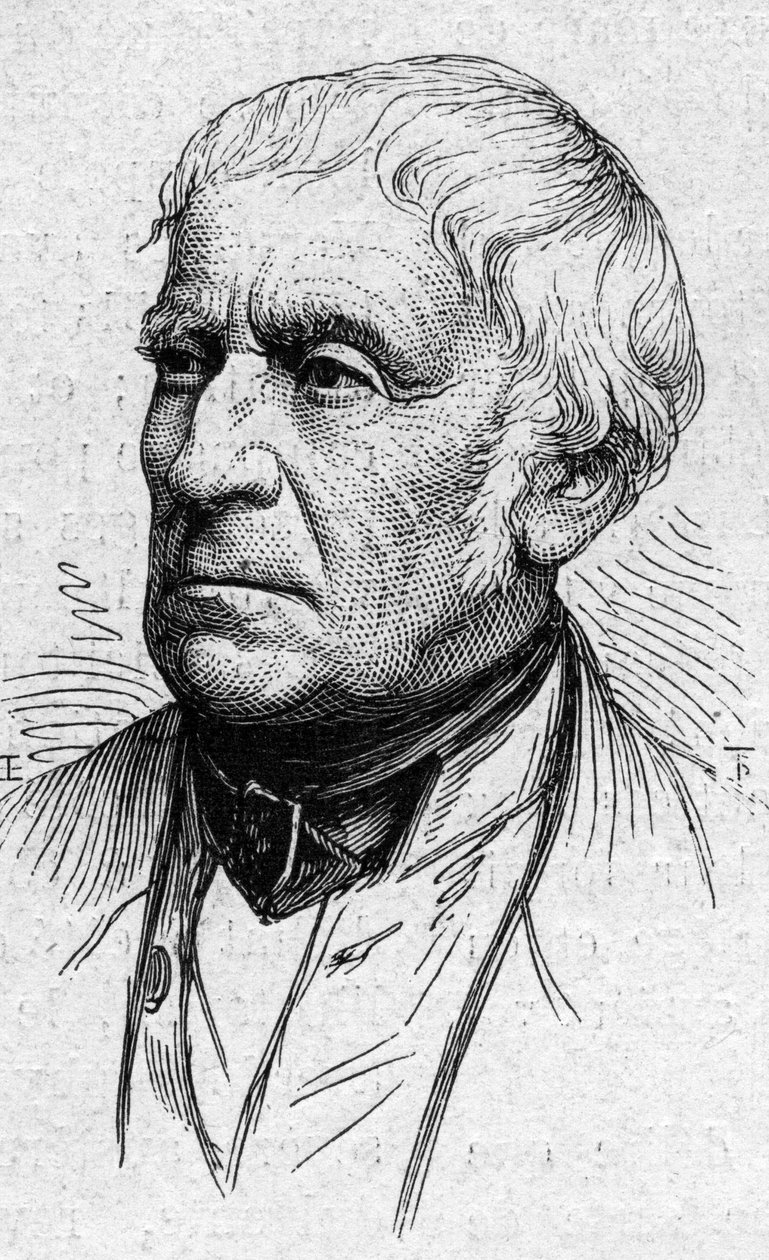 Retrato de Francois Guizot (1787-1874), político, historiador y académico francés. Grabado en 