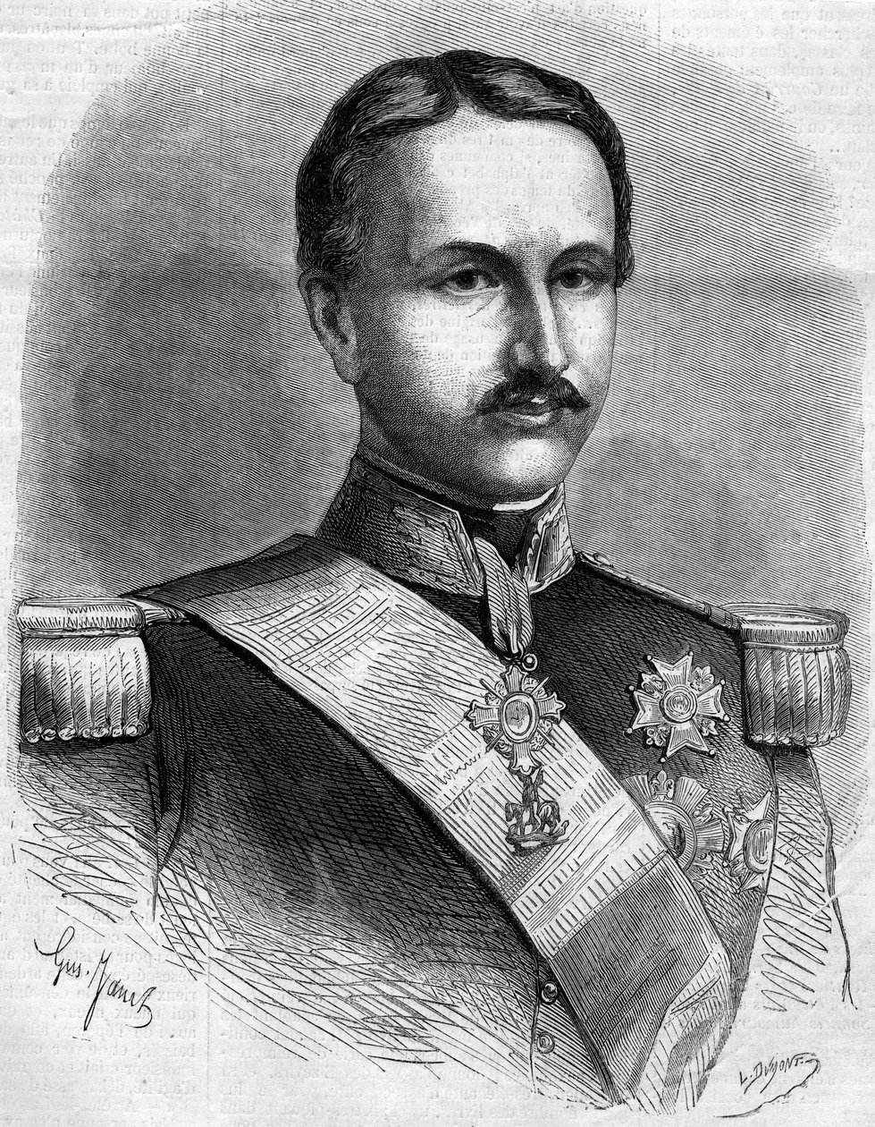 Retrato de Francisco II (1836-1894), Rey de Nápoles. Grabado en “Le Monde Illustré” n°172 del 28 de julio de 1860. de French School