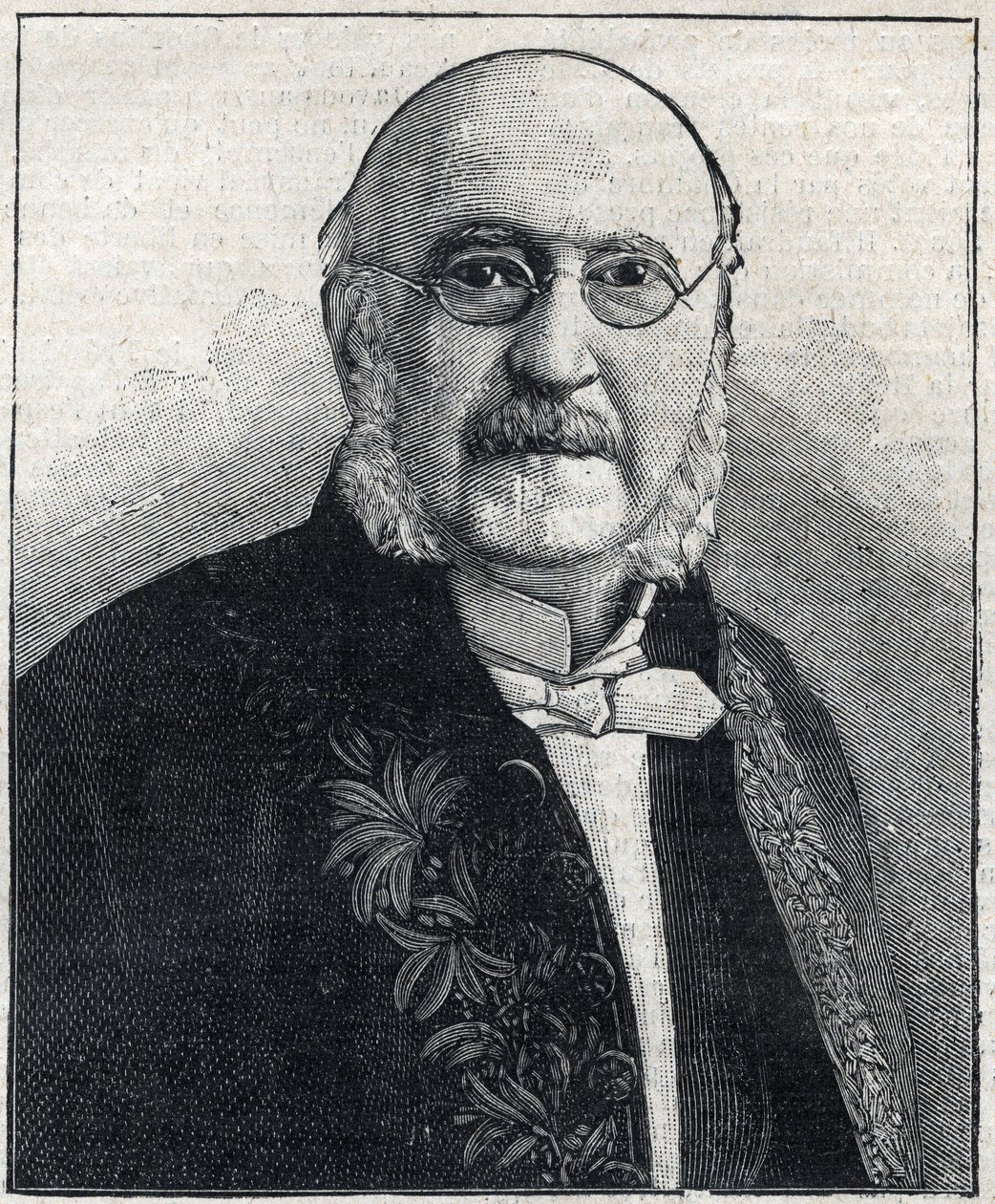 Retrato de François Jules Suisse llamado Jules Simon (1814-1896), filósofo y estadista francés, en "Le Petit Parisien". de French School