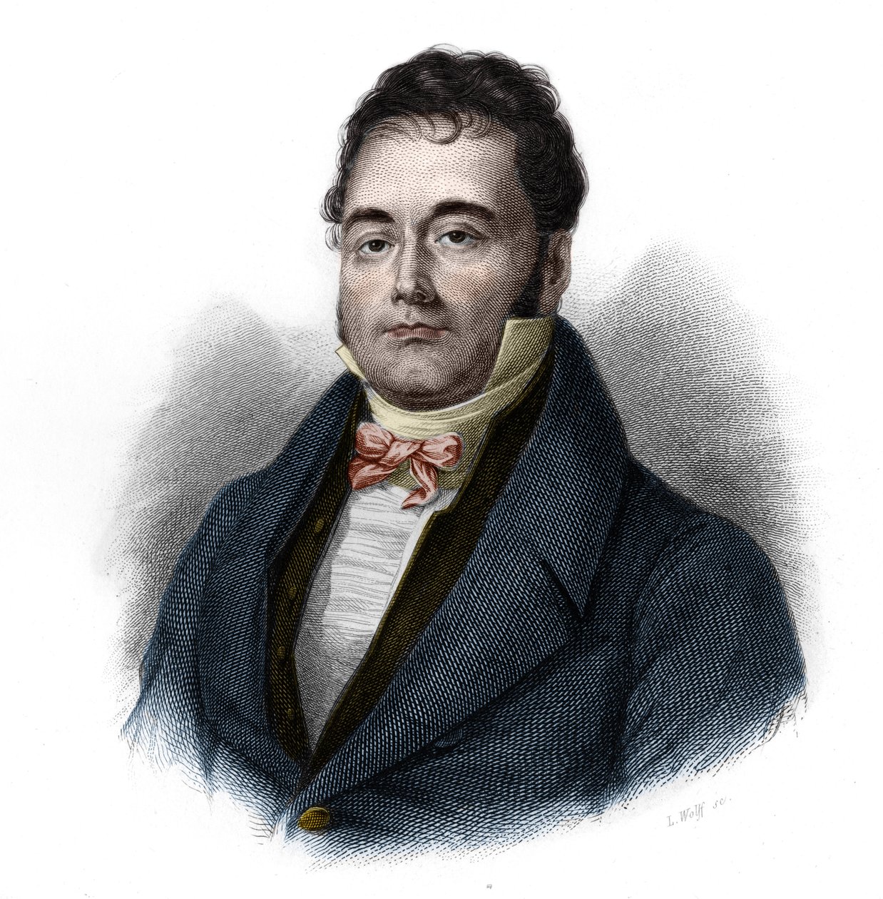 Retrato de François Mauguin (1785-1854), político francés. en “LIBRE DES SPEAKERS” por Louis de Cormenin Timon. 1842. Colección privada. de French School